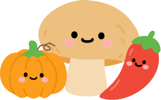Cute vegetable characters with smiles