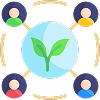 Environmental network graphic with connected avatars