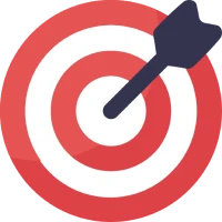 Red and white target hit by dart