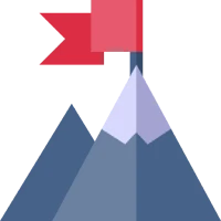 Achievement symbol with mountains