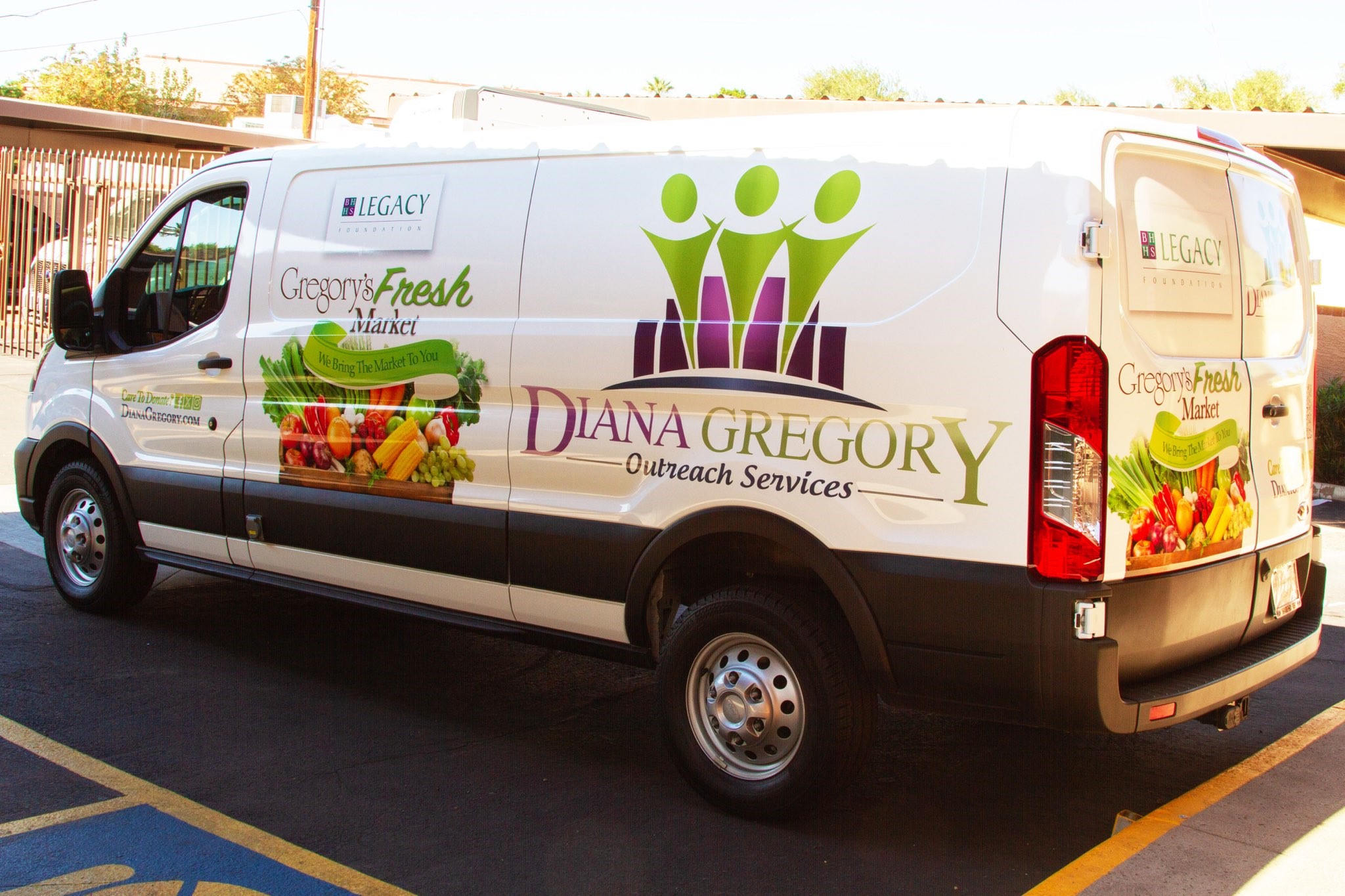 Diana Gregory Outreach Services produce delivery van